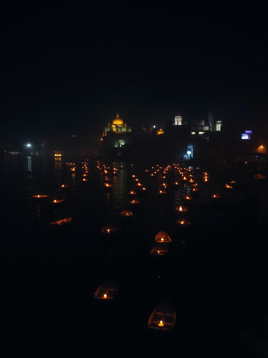 Varanasi ghats at night